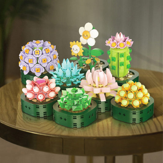Potted Plant Flower Blocks Sets